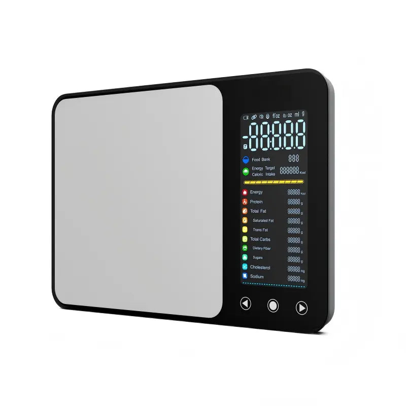 Comprehensive Nutritional Kitchen Scale with 10-Color VA Display and Support for 17 Country Food Databases