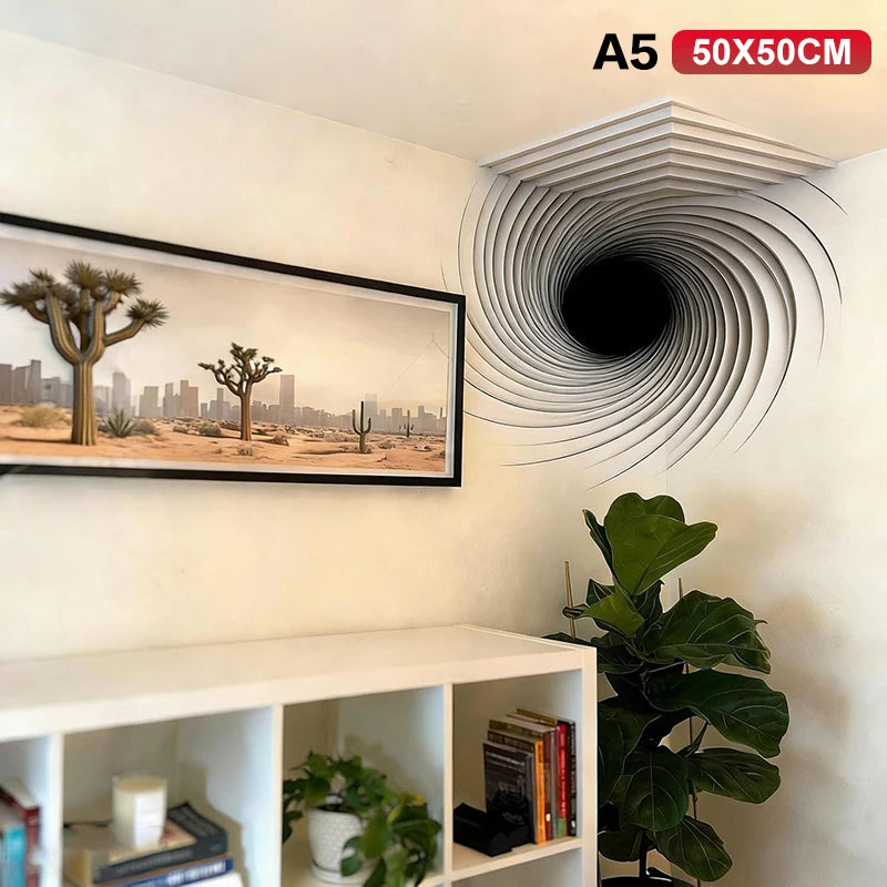 Corner Wall Decal - 3D Optical Illusion Sticker for Creative Home Decor in Living Room and Bedroom