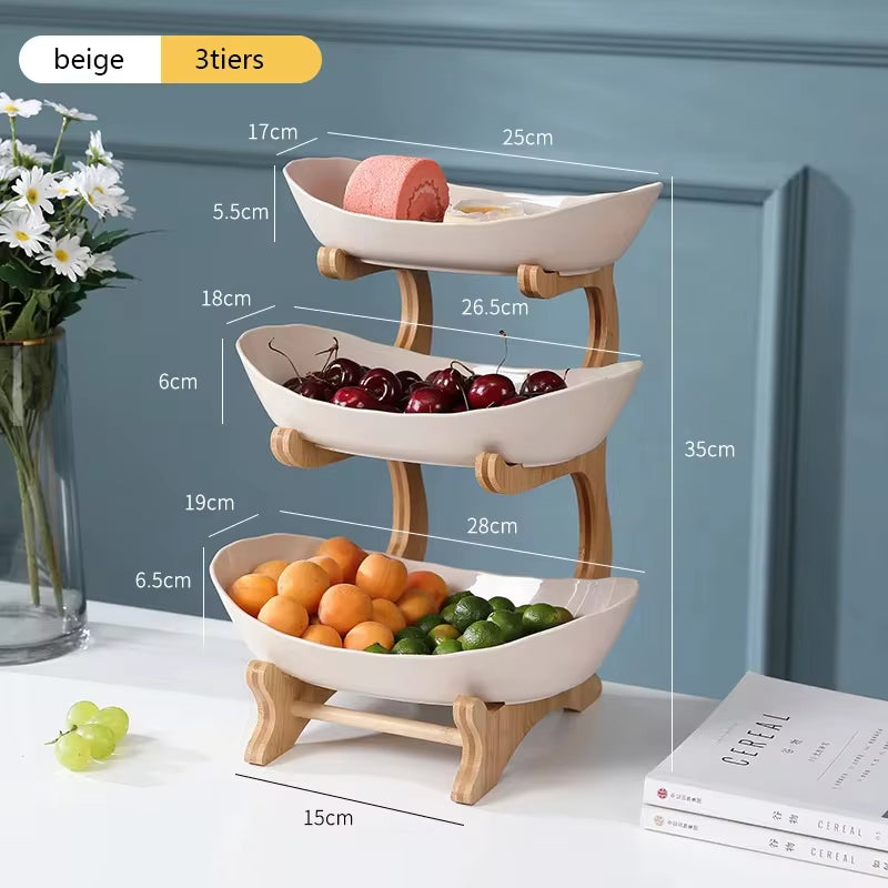 Elegant Wooden Tableware: Partitioned Fruit and Candy Trays for Dining and Entertaining
