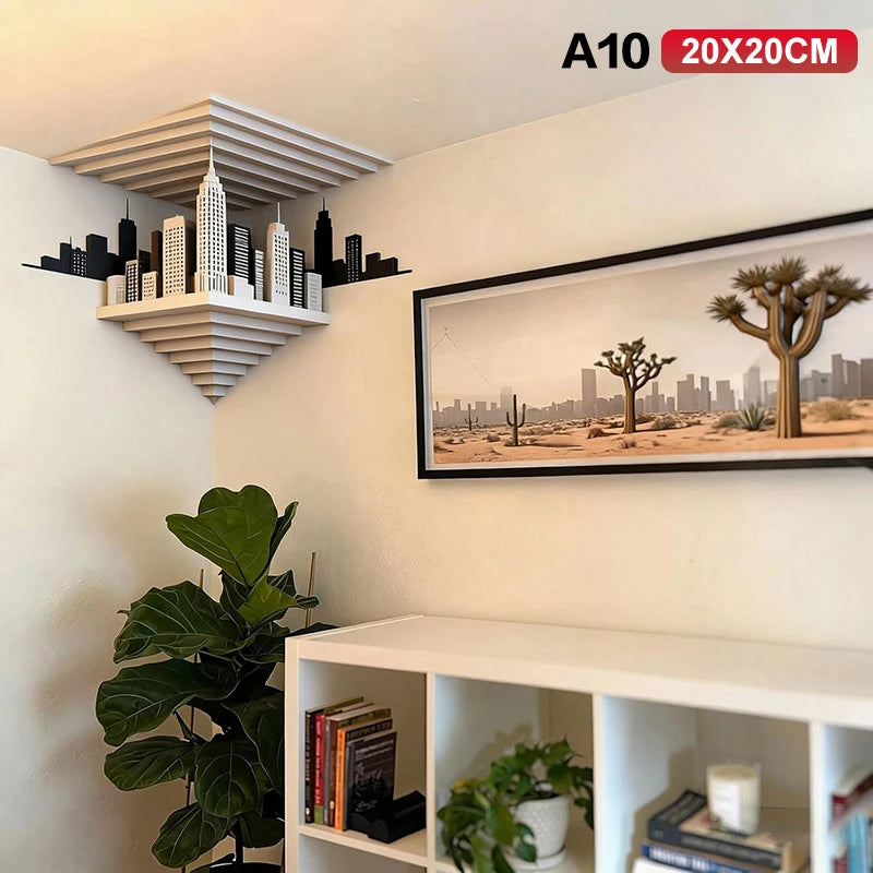 Corner Wall Decal - 3D Optical Illusion Sticker for Creative Home Decor in Living Room and Bedroom