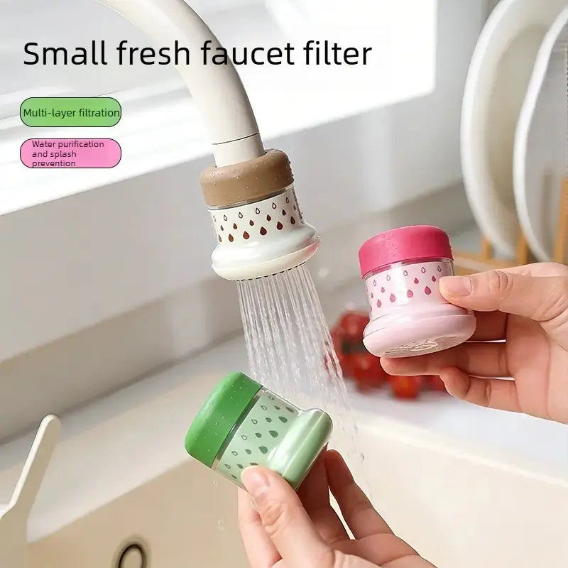 2-Pack Minimalist Fresh Water Tap Filter for Home Use – Multi-Layer Filtration Purifier for Kitchen Vegetable Washing with Splash Guard
