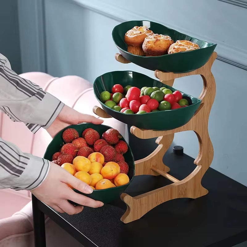 Elegant Wooden Tableware: Partitioned Fruit and Candy Trays for Dining and Entertaining