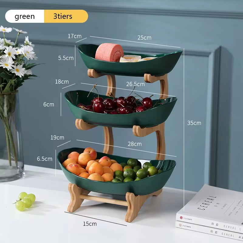 Elegant Wooden Tableware: Partitioned Fruit and Candy Trays for Dining and Entertaining