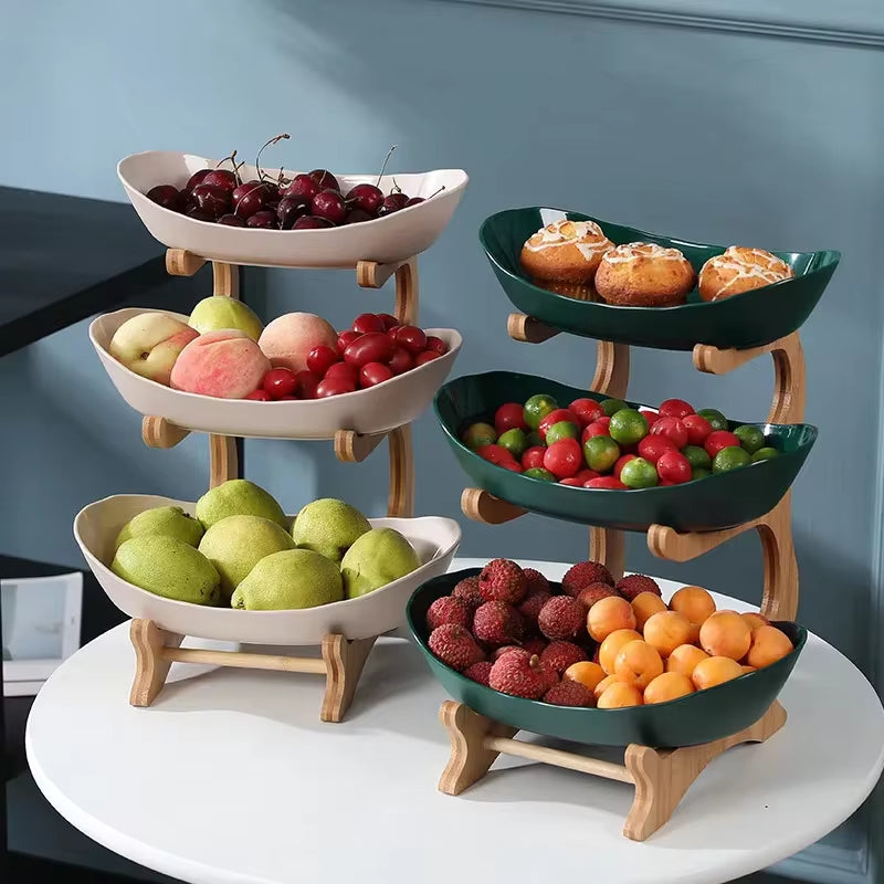 Elegant Wooden Tableware: Partitioned Fruit and Candy Trays for Dining and Entertaining