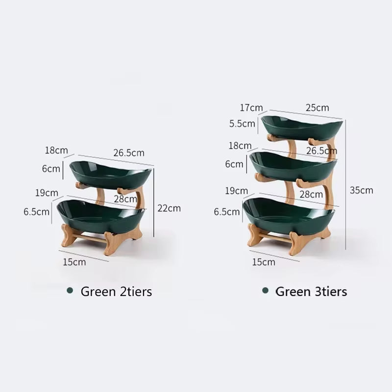 Elegant Wooden Tableware: Partitioned Fruit and Candy Trays for Dining and Entertaining