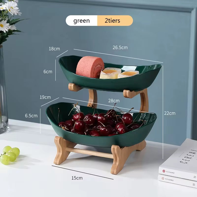 Elegant Wooden Tableware: Partitioned Fruit and Candy Trays for Dining and Entertaining