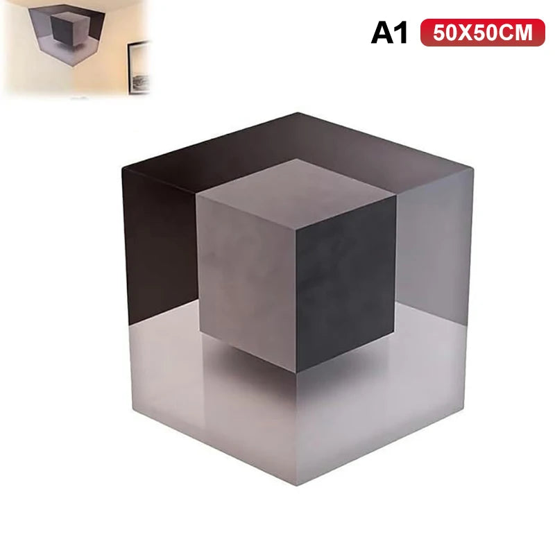 Corner Wall Decal - 3D Optical Illusion Sticker for Creative Home Decor in Living Room and Bedroom
