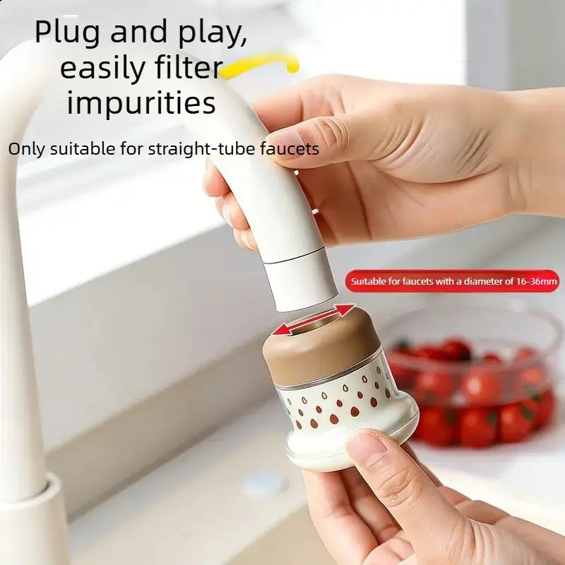2-Pack Minimalist Fresh Water Tap Filter for Home Use – Multi-Layer Filtration Purifier for Kitchen Vegetable Washing with Splash Guard